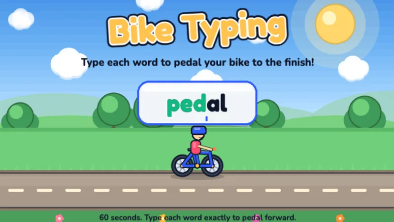 Bike Typing game preview