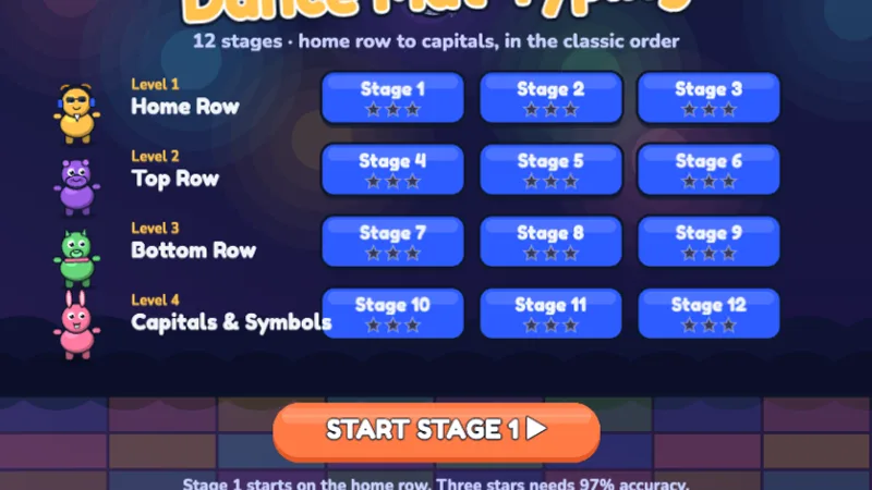 Dance Mat Typing game preview