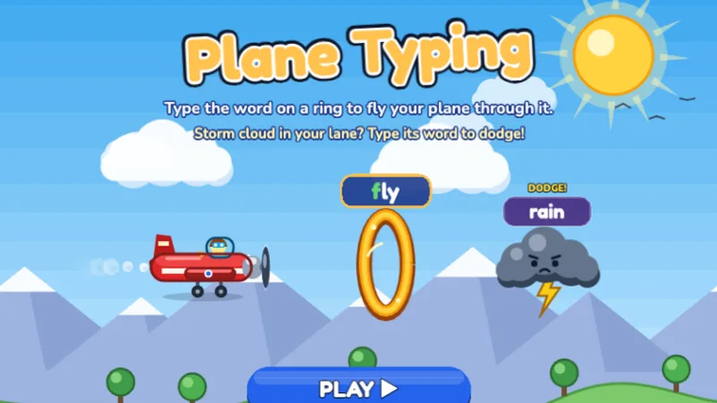 Plane Typing game preview