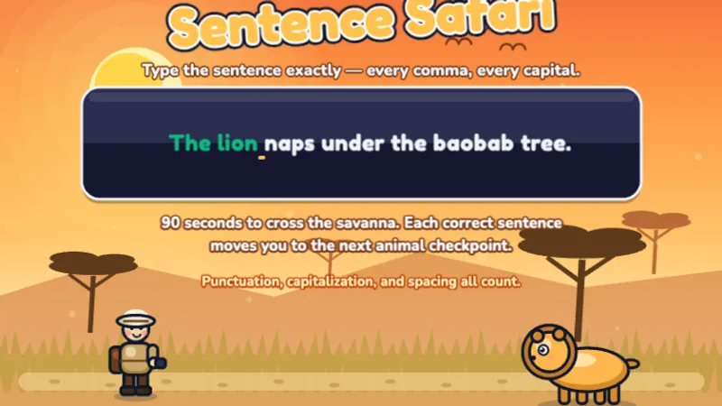 Sentence Safari game preview