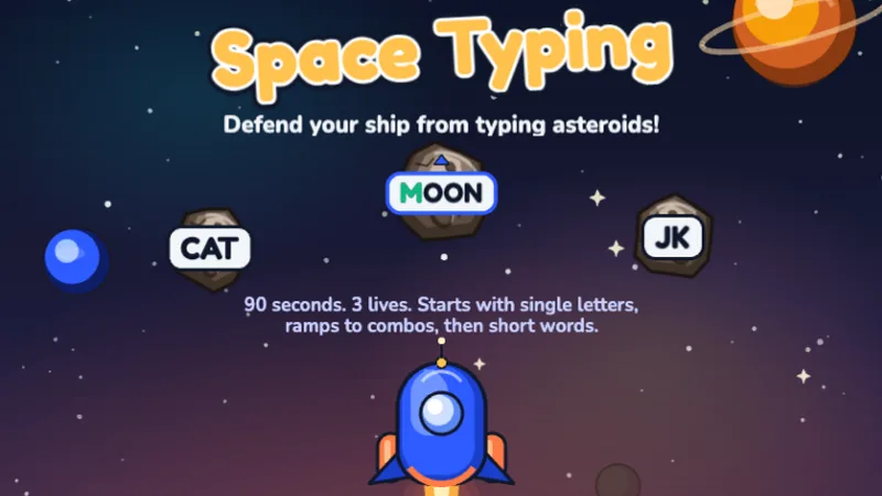 Space Typer game preview