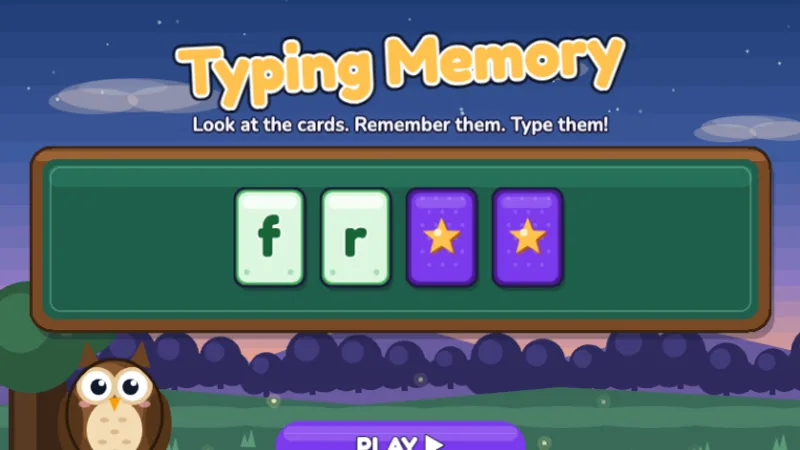 Typing Memory game preview