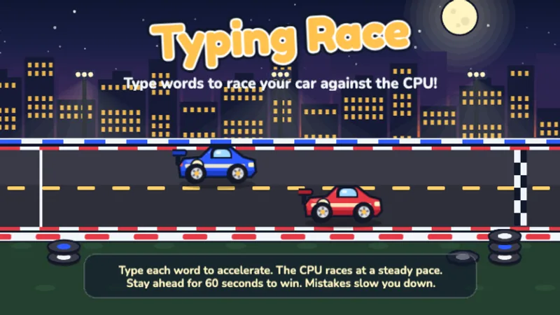 Typing Race game preview